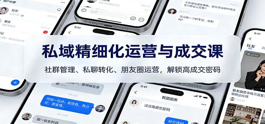 私域精细化运营与成交课:社群管理、私聊转化、朋友圈运营,解锁高成交密码-灵感工坊云网创