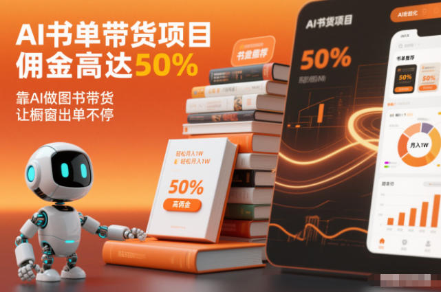 AI书单带货项目,佣金高达50%,靠AI做图书带货,让橱窗出单不停,轻松月入1W-灵感工坊云网创
