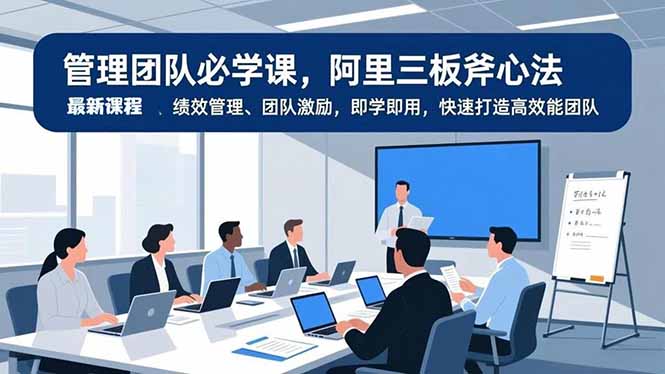 管理团队必学课,阿里三板斧心法、绩效管理、团队激励,即学即用,快速打造高效能团队-灵感工坊云网创