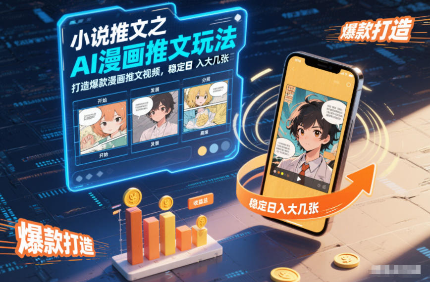 小说推文之AI漫画推文玩法,打造爆款漫画推文视频,稳定日入大几张-灵感工坊云网创