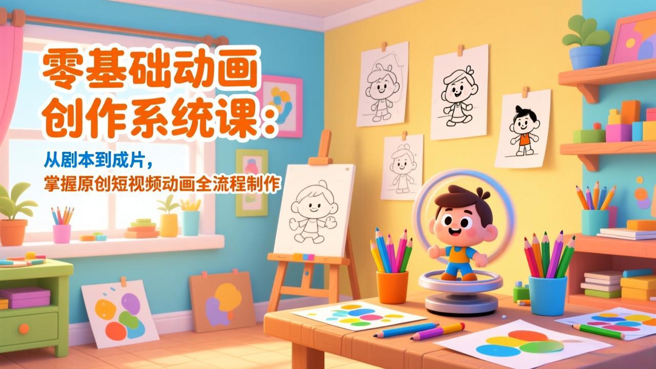 零基础动画创作系统课:从剧本到成片,掌握原创短视频动画全流程制作-灵感工坊云网创