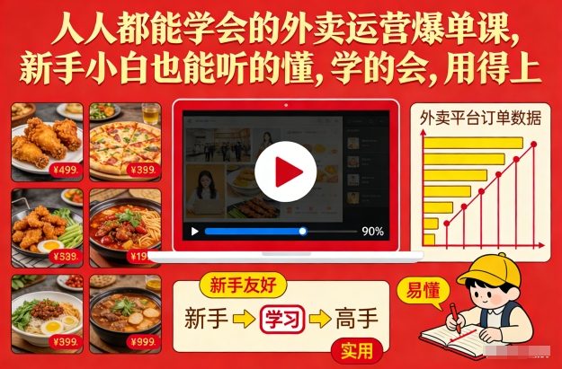 人人都能学会的外卖运营爆单课,新手小白也能听的懂,学的会,用得上-灵感工坊云网创