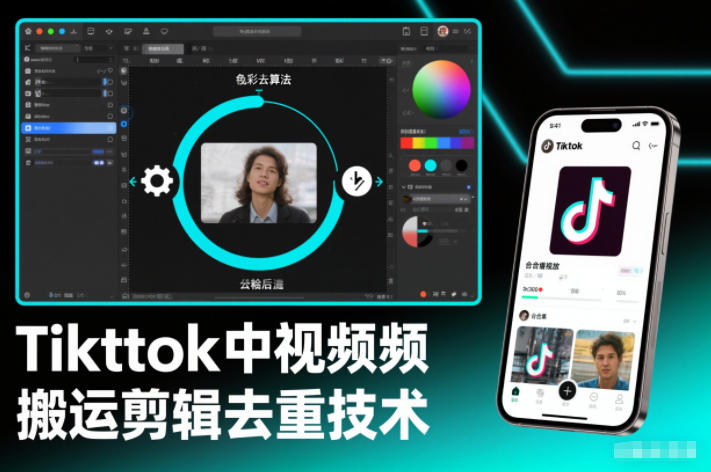 Tiktok中视频纯搬运剪辑去重技术,外来技术,自行测试-灵感工坊云网创