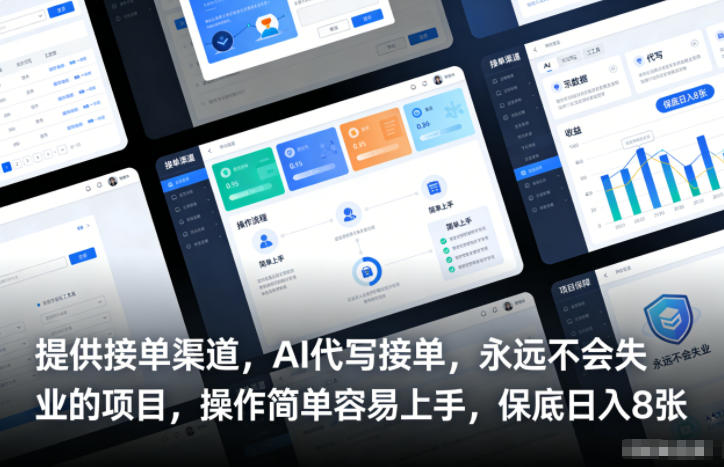 提供接单渠道,AI代写接单,永远不会失业的项目,操作简单容易上手,保底日入8张【揭秘】-灵感工坊云网创