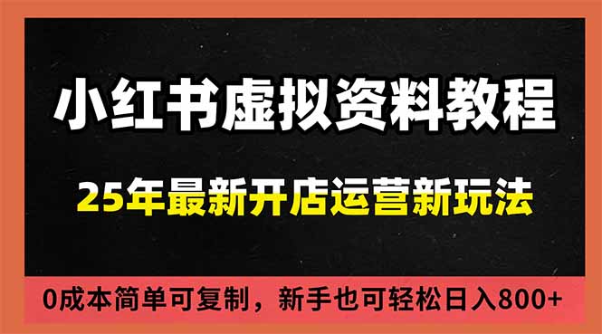 小红书虚拟资料项目:最新搜索流变现玩法,0成本简单可复制,一人多店打法,新手日入800+-灵感工坊云网创