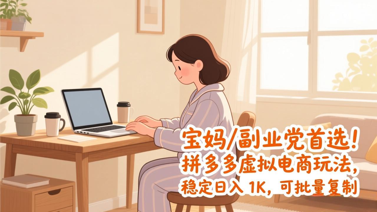 宝妈 / 副业党首选!拼多多虚拟电商玩法,稳定日入 1K,可批量复制-灵感工坊云网创